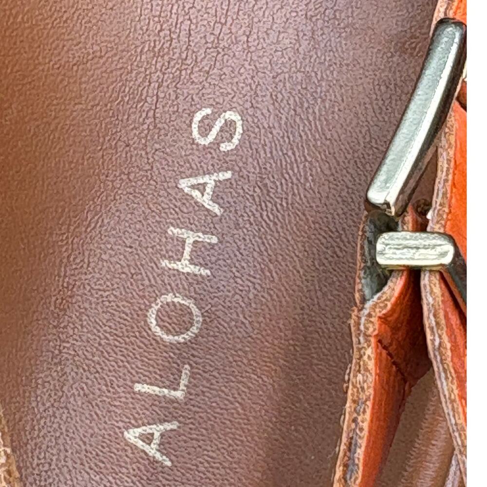 ALOHAS marshmallow scacchi leather sandals pomelo orange magenta woven 38 7.5 8 - Picture 11 of 11